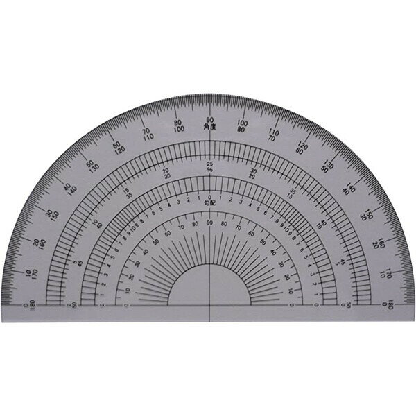 ドラパス 半円分度器 12cm アクリル製 - メール便対象