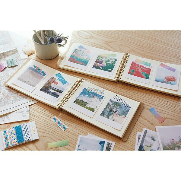 ちいさく持てるマスキングテープ キッタ ベーシック KITTA Basic 15mm幅 ミックス かわいい4デザイン ゴールド箔押し キングジム - メール便対象