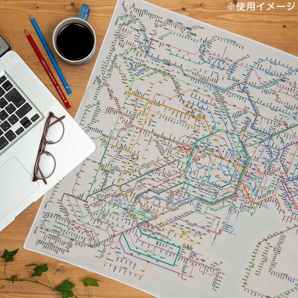 鉄道路線図 ハンカチ 関西 綿100% 大阪近郊 JR 私鉄 地下鉄 電車 モノレール 子供 大人 ランチクロス 東京カートグラフィック 3