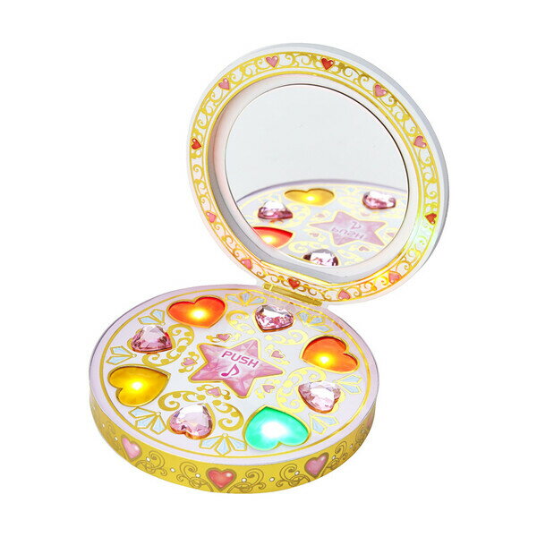 グリーティングカード 誕生日祝い ライト&メロディー 魔法のコンパクト ラインストーン 封筒付 郵送可 ..