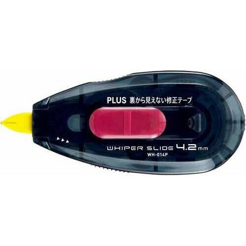 商品名プラス 裏から見えない修正テープ 本体 4.2mm×10m WH-014P 47-613説明裏から見えない修正テープです。透けて見える不安を解消! 表からも裏からも大切な情報を守ります。【特長】1.裏から見えない修正テープ! 従来の修正テープの白色層の下に、特殊な文字パターンを印刷することで、修正前の文字を裏面から透かした際も、読みにくく。表面は白色なので、通常の修正テープと同様にお使いいただけます。2.簡単ラクラク、たるみ補正機能! テープがたるんだ時は、手元のスライドノブを左右に動かすと、余分なテープ部分を巻取り、簡単にたるみ補正ができます。3.消したいところをぴったり消せる! 引いて1行、押して4文字。消したい部分が見やすく、細かい部分もきれいに修正。利き手を問わないユニバーサルデザイン!4.ミニローラーヘッドで滑らかな引き心地! 先端の小さなローラーが修正部分に密着。ヘラ式に比べ、テープの引きが軽く滑らかです。また、多少の傾きにもヘッドが紙面に密着し、ピタッと転写。テープの浮やひび割れを防ぎます。5.環境にも配慮した省廃棄リフィール。テープ交換もワンタッチ式で簡単便利。【テープサイズ】幅4.2mm×長さ10m【カラー】ブラック/ピンク【材　質】97%再生樹脂(本体ケース=100%再生ポリスチレン(PS))品番WH-014Pカテゴリー商品のジャンルで探す&nbsp;>&nbsp;文房具・ステーショナリー&nbsp;>&nbsp;筆記具・筆記関連用品&nbsp;>&nbsp;修正テープ・修正液・消しゴム&nbsp;>&nbsp;修正テープ＼修正テープ 一覧はこちら／当店では かわいい おしゃれな 文房具を中心にセレクト☆彡 人気のキャラクターグッズも豊富! 文具・雑貨・おもちゃ・鞄・スポーツ用品の総合バラエティショップです。ポスト投函するメール便対応や送料無料の商品も多数!この商品の基準数は1個につき 7 です。※ご注文を確定される前にメール便で配送できる個数をご確認ください。基準数オーバーの場合には、配送形式の変更をお願いするメールをお送りしています。変更が完了してから改めて在庫確保しますので、欠品になったり、完売などの理由によりキャンセルさせていただく場合があります。※メール便は、配達の日時指定に対応しておりません。