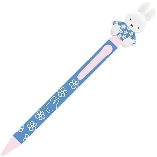 miffy ミッフィー おすわりアクションペン ローラル ブルー 0.7mm 油性ボールペン 花柄 かわいい ブル..
