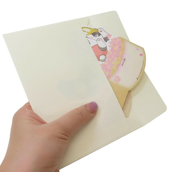 mofsand モフサンド グリーティングカード ポップアップ さくら 桜 猫 立体 かわいい アクティブコーポレーション - メール便対象 gazaihonpo-10411120 絵画材料と文房具のお店 画材本舗 サンプル画像3