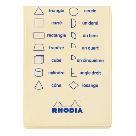 RHODIA ロディア 11 カバー フランセ 図形と数字 アイボリーブルー 限定デザイン フランス語 PVC製 ブロックメモ 5mm方眼 ギフト - メール便...