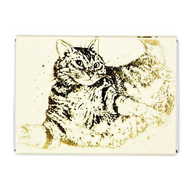 メモ入りミニBOX キャットアートコレクション アイボリー 50枚入 箱 箔押し 猫 ねこ ネコ ROKKAKU×365C..