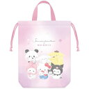 サンリオキャラクターズ×もちぱん シューズバッグ nui party ピンク 上靴 体育館 巾着 入園 入学準備 かわいい カミオジャパン