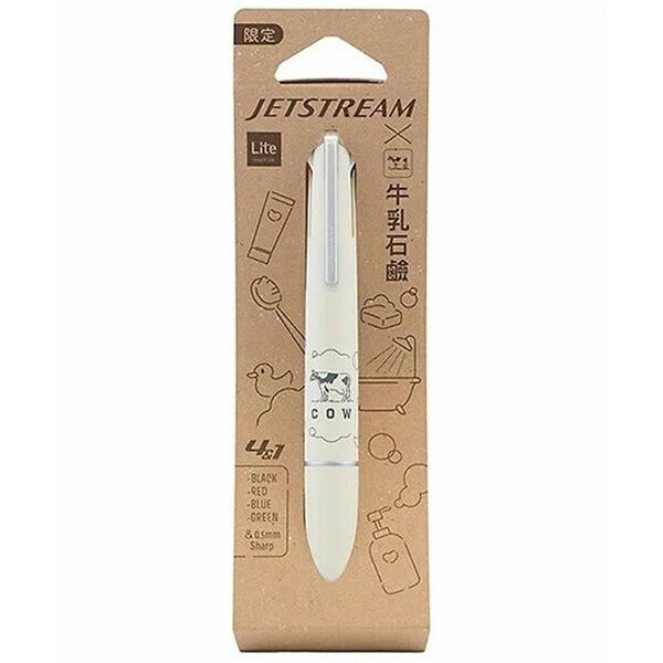 関西限定 牛乳石鹸 ジェットストリーム 多機能 4&1 Lite touch ink搭載 0.5mm ソープホワイト 油性ボールペン/シャープ 三菱鉛筆