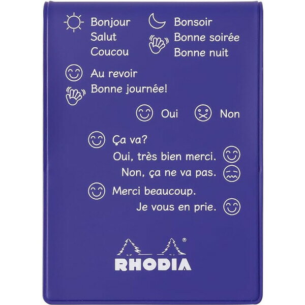 限定 RHODIA ロディアカバー No.11 8×11cm A7 フランセ vol.2 日常会話 ブルー フランス語 旅行 PVC製 ブロックメモ付 5mm方眼 - メール便対象