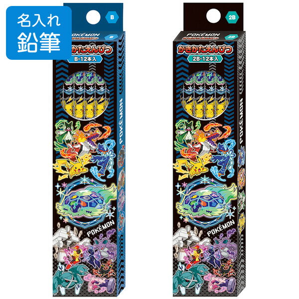 【名入れ鉛筆】 ポケットモンスター かきかたえんぴつ B/2B 六角軸 1ダース 12本入 鉛筆 2025年モデル 入学 進級 お祝い ギフト - メール便対象