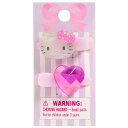 ハローキティ ミニヘアクリップ 2個セット ハート ラメ入 キラキラ アクセサリー おしゃれ 入園 入学 かわいい サンリオ - メール便対象