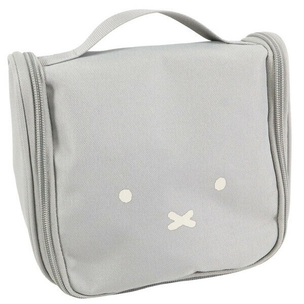 miffy ミッフィー フェイスシリーズ 吊り下げポーチ グレー 旅行 洗面 ガジェット ブルーナ かわいい ビーエスエス - メール便不可