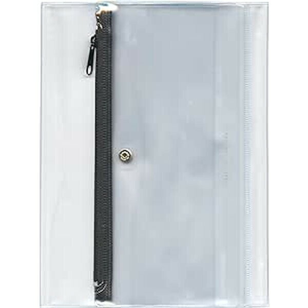 ダイゴー isshoni. ペンケース付ノートカバー リサイクルPVC A5 クリアブラック N1940