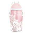 ペットボトルホルダー カバー 500ml フルフルバニー ピンク ショルダー 保冷 水筒 ケース ポシェット 子供 キャラクター 女の子 - メール便不可