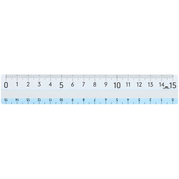 直線定規 ヨクミエルーラー ブルー 15cm メモリが良く見える 目盛り 特殊印刷 軽量 透明窓 レイメイ藤井 - メール便対象