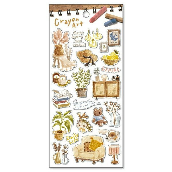 マインドウェイブ クレヨンアートステッカー インテリア シール 手帳 日記 カレンダー かわいい - メー..