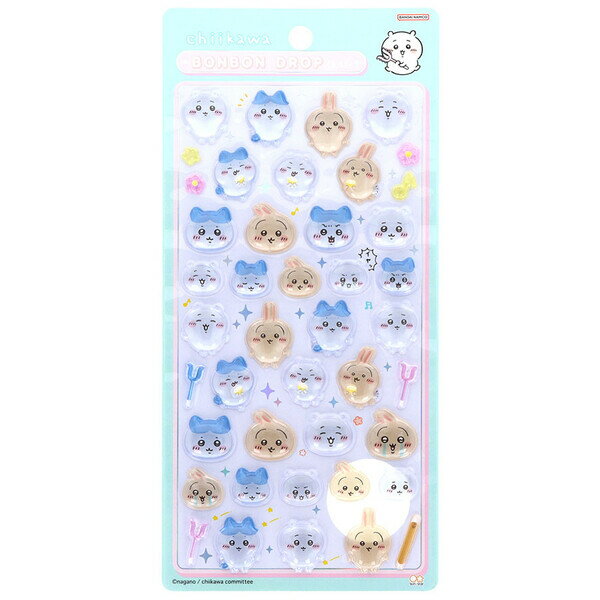 ちいかわ ボンボンドロップシール ちいかわ×ハチワレ×うさぎ 立体 ステッカー デコ かわいい サンスター文具 - メール便対象のサムネイル