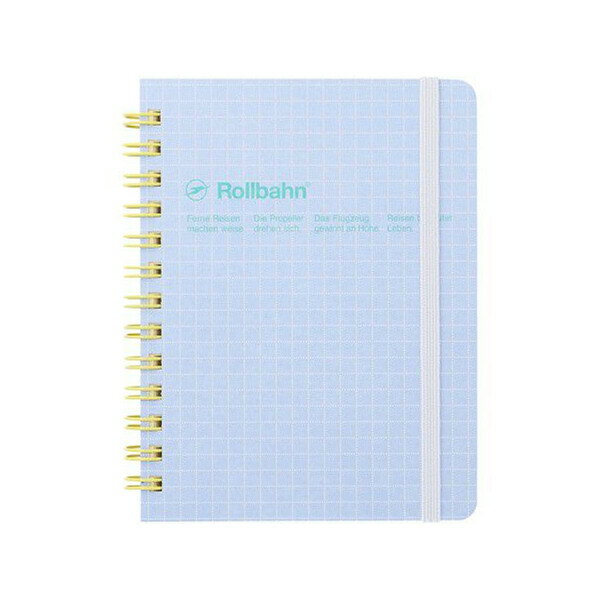 ロルバーン ポケット付メモ スコラ M ライトブルー リングノート 5mm方眼 ミシン目 PPポケット デルフ..