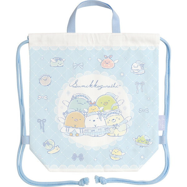Drawstring Bags - すみっコぐらし 巾着袋 Lサイズ 体操服 ゴーゴースクール 2026年モデル かわいい 小学校 入学 日本製 サンエックス