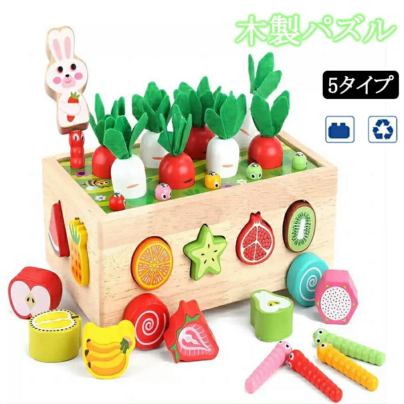 多機能 モンテッソーリ 知育玩具 木製型はめ・魚釣り・紐通し・おままごとセット ラッピングコーディネーター監修 カラフルで片付け簡単 安全素材使用 親子 3歳 ...