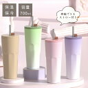 【期間限定!3892円→2780円】タンブラー ストロー付き 保温 保冷 蓋付き 700ml 水筒ストロー直飲み 水筒 コーヒー おしゃれ 大容量 こぼれない ステンレス 食器 真空構造 大容量 オフィス アウトドア レジャー 運動会 おしゃれ かわいい コンパクト プレゼント(3)