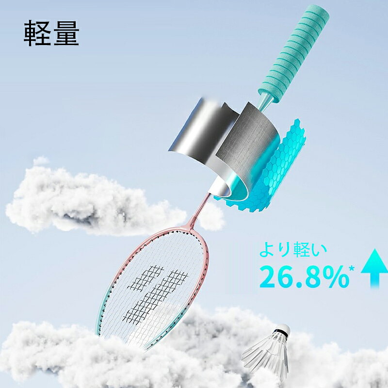 バドミントンラケット ジュニア 初心者 中級 2本 大人 中学 バドミントン付き 練習...