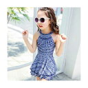 キッズ 水着 女の子 セパレート 子供 ハイネック ワンピース スカート ショートパンツ 2点セット 100cm 110cm 120cm 130cm 140cm バックシャン ジュニア 女児 ガールズ 小学生 レース フリル 水遊び プール 海 体型カバー 動きやすい おしゃれ かわいい(4)