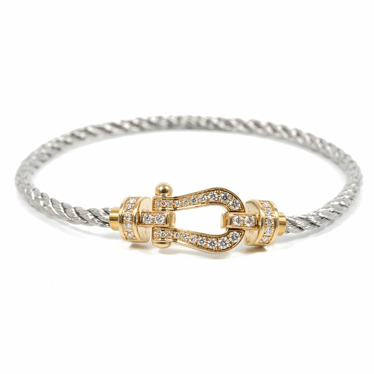 フレッド FRED フォース10 MM フルダイヤ ブレスレット #15 ミディアム K18 YG イエローゴールド 750 ケーブル Force 10 Bracelet　ダイヤ（0．25ct公式ページに記載あり）のサムネイル