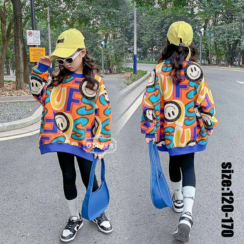 Pullover - 韓国子供服 パーカー 女の子 春秋 長袖 トップス 子供服 プルオーバー プリント おしゃれ 子ども服 ゆったり カジュアル 可愛い ジュニア服 通学 卒園式/入学式/パーティ 120 130 140 150 160 170