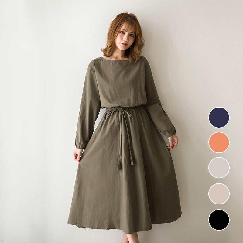 マキシワンピース レディース 綿麻混 コットンリネン 長袖 麻・リネン コットン カジュアル ゆったり ロング丈 ハイウエスト きれいめ 可愛い 春秋 大きいサイズ おしゃれ 花嫁二次会 体型カバー 通勤 結婚式 6色