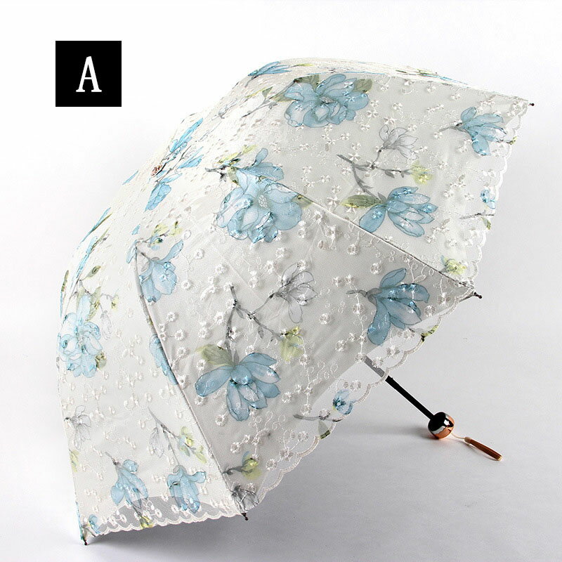 折りたたみ傘 レディース 日傘 雨傘 花柄 晴雨兼用傘 折り畳み 折りたたみ傘(3つ折) 刺繍 オシャレ 可愛い 女性用 レース 手動 傘袋付 8本骨 UVカット 紫外線対策 おしゃれ かわいい きれいめ 母の日 3色