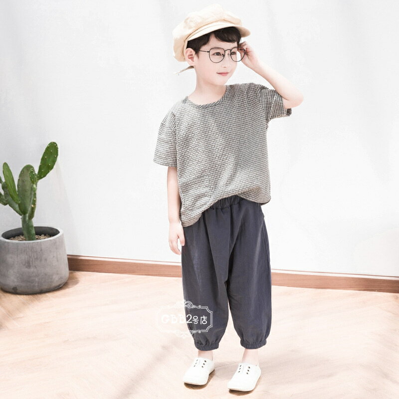 韓国子供服セットアップ長ズボン綿麻混男の子カジュアル夏ワイドパンツ麻・リネン半袖薄手パンツセットアップゆったりリゾートスポーツスーツキッズこども可愛いきれいめ//卒園式/入学式/パーティ90100110120130140150160170