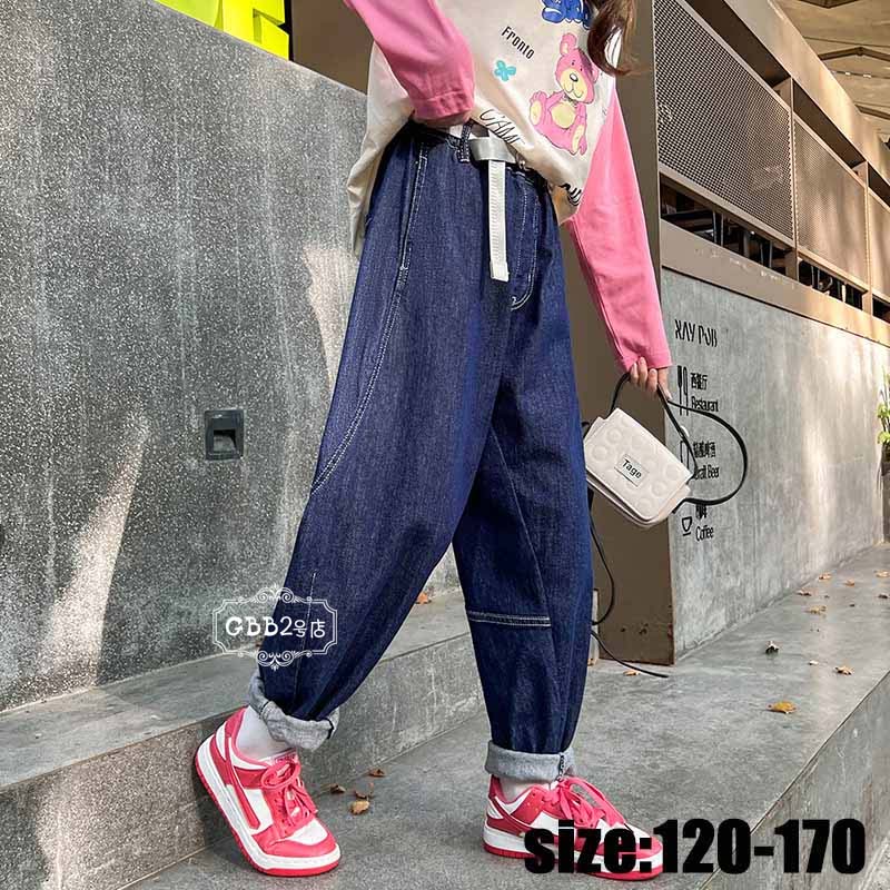 デニムパンツ キッズ 女の子 ロングパンツ 子供服 デニムパンツ 長ズボン パンツ 春秋 ジーンズ カジュアル ゆったり ボトムス キッズ 可愛い きれいめ //卒園式/入学式 120 130 140 150 160 170cm