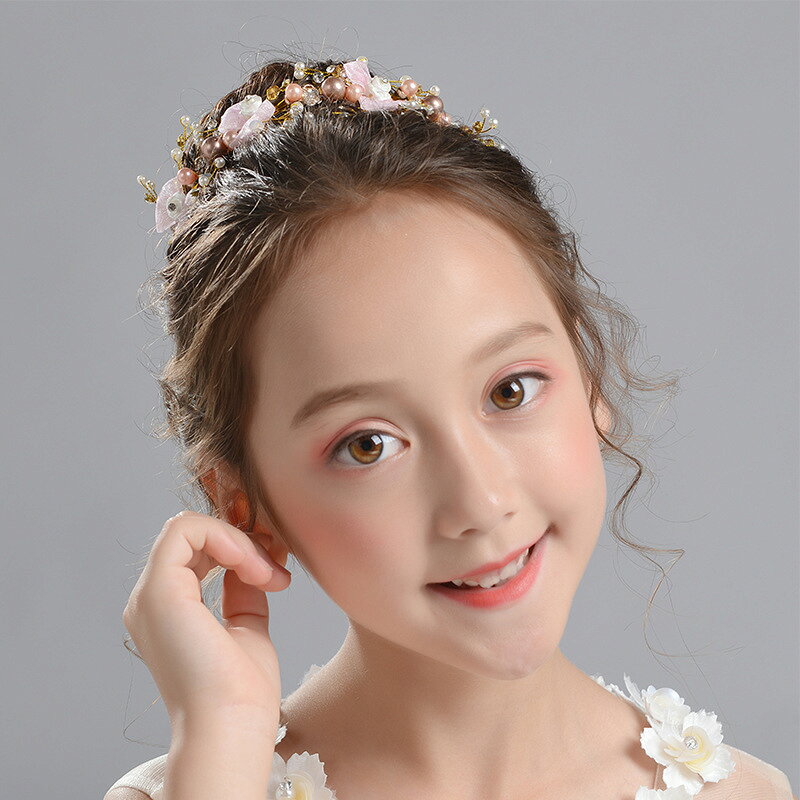 GBB2号店の髪飾り 花 子供 発表会 子供ドレス 七五三 アクセサリー 子供用小物 キッズ 女の子 ガールズ フォーマル カチューシャ 子供ヘッドドレス 花びら 花飾り パール付き フラワーガール 結婚式 ヘアアクセサリー 花嫁 発表会 入学式 卒業式 卒園式 成人式｜アングル2