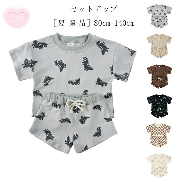 送料無料 子供服 夏 新品 セットアップ 女の子 男の子 半袖Tシャツ+ショートパンツ かわいい プリント 上下セット キッズ 夏服 6色選べる 綿100% レジャー パンツセット 通学着 通園着 夏着 子ども服 ベビー服 ボーイズ ガールズ カジュアル 80 90 100 110 120 130 140
