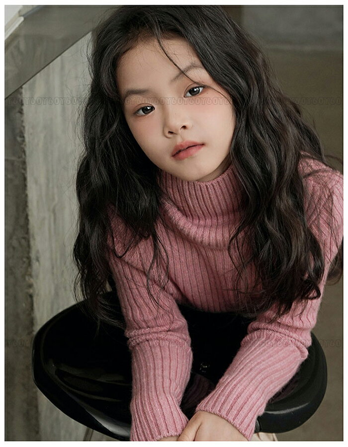 送料無料 韓国子供服 女の子 セーター 暖かい タートルネック セーター 冬服 厚手 ...