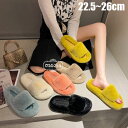 サンダル ファーサンダル レディース ファースリッパ かわいい 外履き 裏起毛 防寒 もこもこ 秋冬 滑りにくい カジュアル アウトドア 散歩 可愛い ブラック...