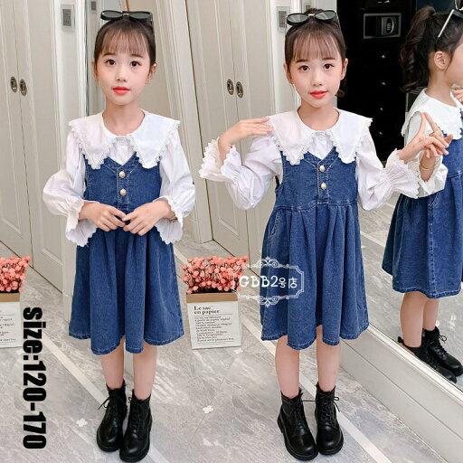 韓国子供服 セットアップ 女の子 2点セット 白シャツ デニムワンピース 春秋 長袖 カジュアル ナチュラル デニム カジュアル キッズ こども 可愛い きれいめ ビーチ //卒園式/入学式/パーティ 120 130 140 150 160 170 韓国子供服 セットアップ 女の子 2点セット 白シャツ デニムワンピース 春秋 長袖 カジュアル ナチュラル デニム カジュアル キッズ こども 可愛い きれいめ ビーチ //卒園式/入学式/パーティ 120 130 140 150 160 170