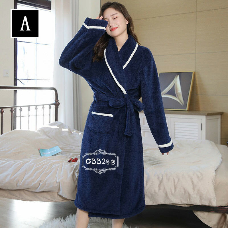 バスローブ レディース 冬 ルームウェア フラ...の紹介画像2