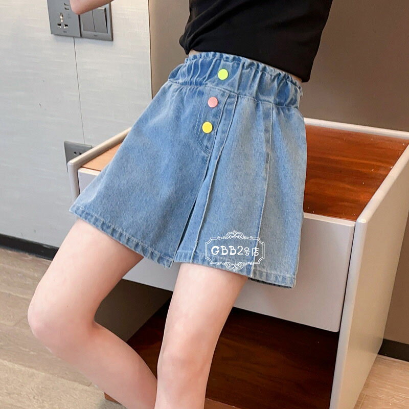 キュロット ショートパンツ キッズデニムパンツ 子供服 デニムパンツ パンツ 夏 女...