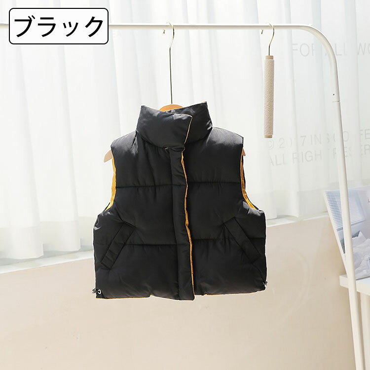 【送料無料】韓国子供服 立ち襟ベスト 秋冬 女の子 男の子 厚手 中綿ダウンベスト ...