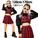 赤 チェック柄 スカート 女の子 長袖 韓国 k-pop ダンス衣装 へそ出し トップス セットアップ ギンガムチェック チアガール ダンス衣装 ジャズ 子供服 ヒップホップ 長袖 hiphop ジュニア 舞台 演出服 発表会 120-170cm