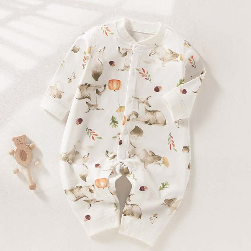 ロンパース 長袖 綿100％ ベビー服 女の子 男の子 カバーオール キッズ 春秋 子供服 新生児 赤ちゃん おしゃれ 可愛い 66 73 80 90cm ..