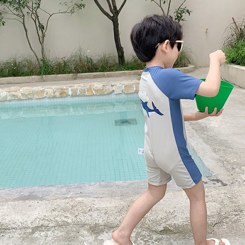 キッズ 水着 男の子 スクール水着 オールイン 子供 みずぎ 半袖 ジュニア ベビー水...