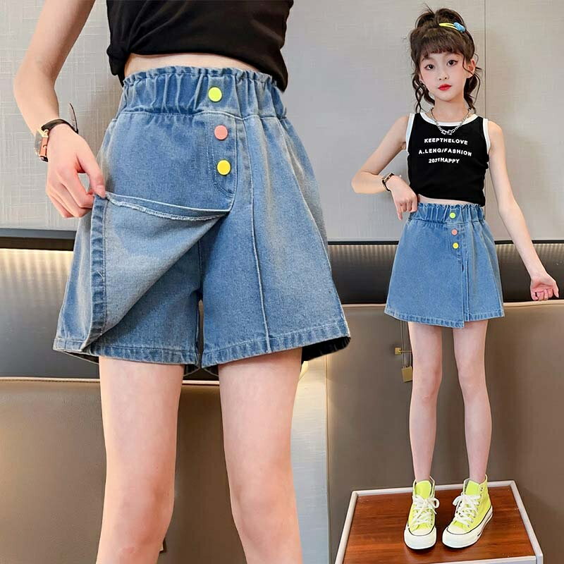デニムパンツ キッズ 子供服 女の子 キュロットスカート ベビー服 ショートパンツ ジュニア 夏 半ズボン ジーンズ 赤ちゃん おしゃれ 可愛い ボトムス カジュアルパンツ 入園 入学 幼稚園 小学生 170cm 160cm 150cm 140cm 130cm 120cm お出かけ 誕生日 プレゼント