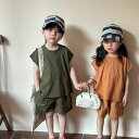 セットアップ キッズ 兄妹 ベビー服 男の子 女の子 tシャツ 半袖 綿 ショートパンツ 子供服 ジャージ 上下セット スポーツ 夏服 おしゃれ 可愛い トップ...