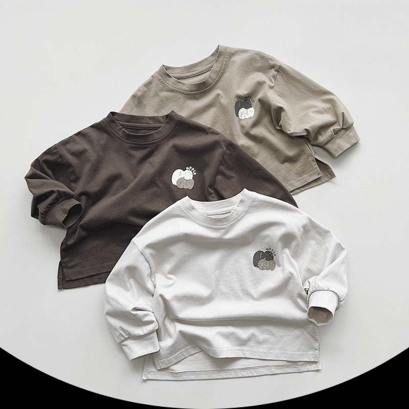 Other - Tシャツ キッズ 長袖 男の子 女の子 ベビー服 tシャツ 綿 コットン 子供服 トップス ジュニア カットソー 春 秋服 ユニセックス 子ども服 赤ちゃん お着替え おしゃれ 可愛い 幼稚園 小学生 80cm 90cm 100cm 110cm 120cm 130cm 誕生日 プレゼント シンプル