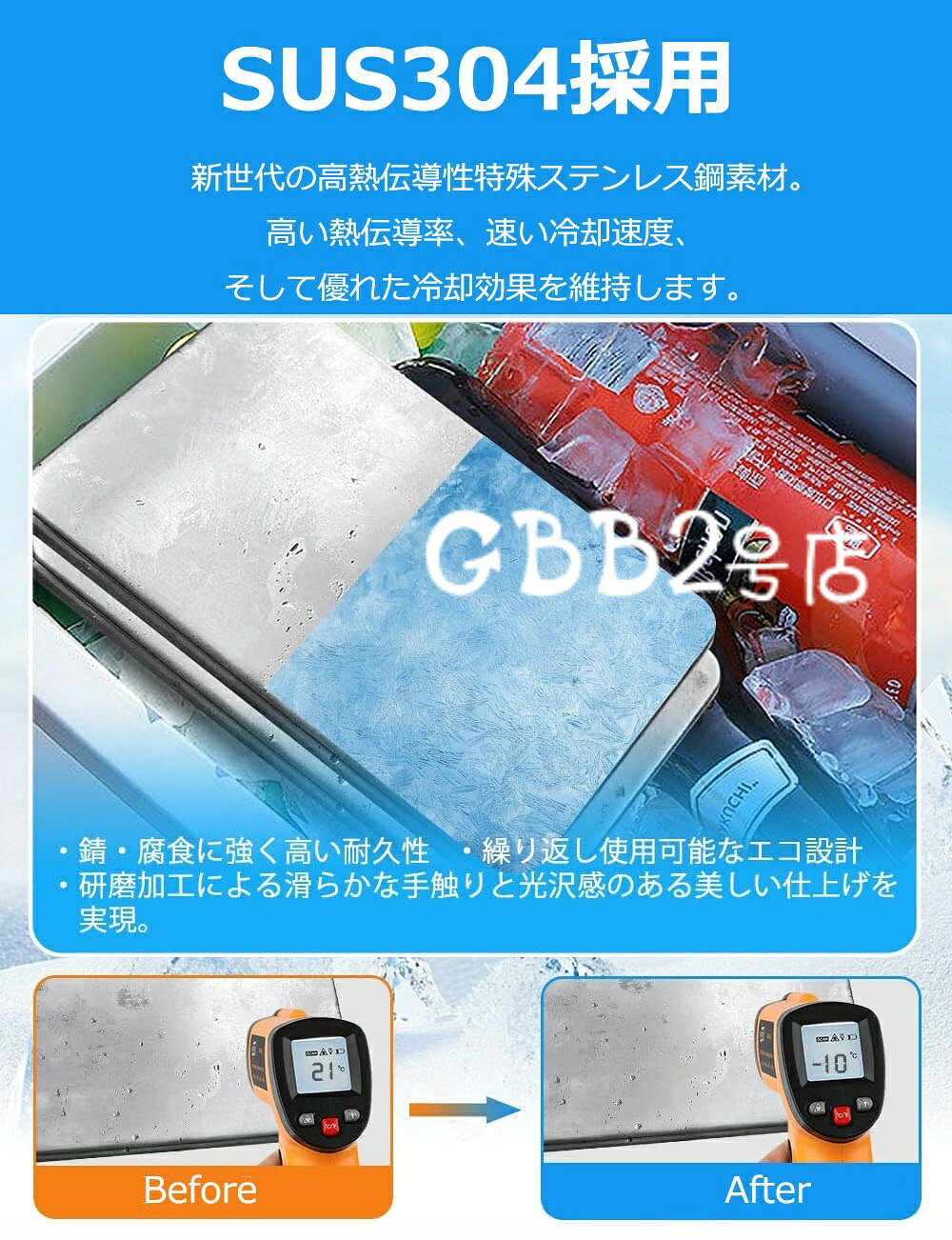 【6%OFFクーポン】保冷剤 長時間 強力 スピード冷凍 高性能保冷 ステンレス製 アイ...