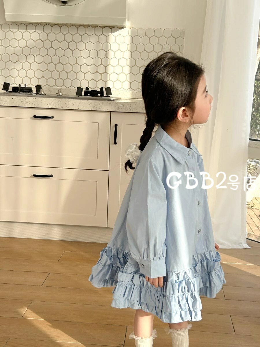 シャツ ワンピース キッズ ベビー服 女の子 ワンピース 長袖 春 夏 秋 子供服 フリ...