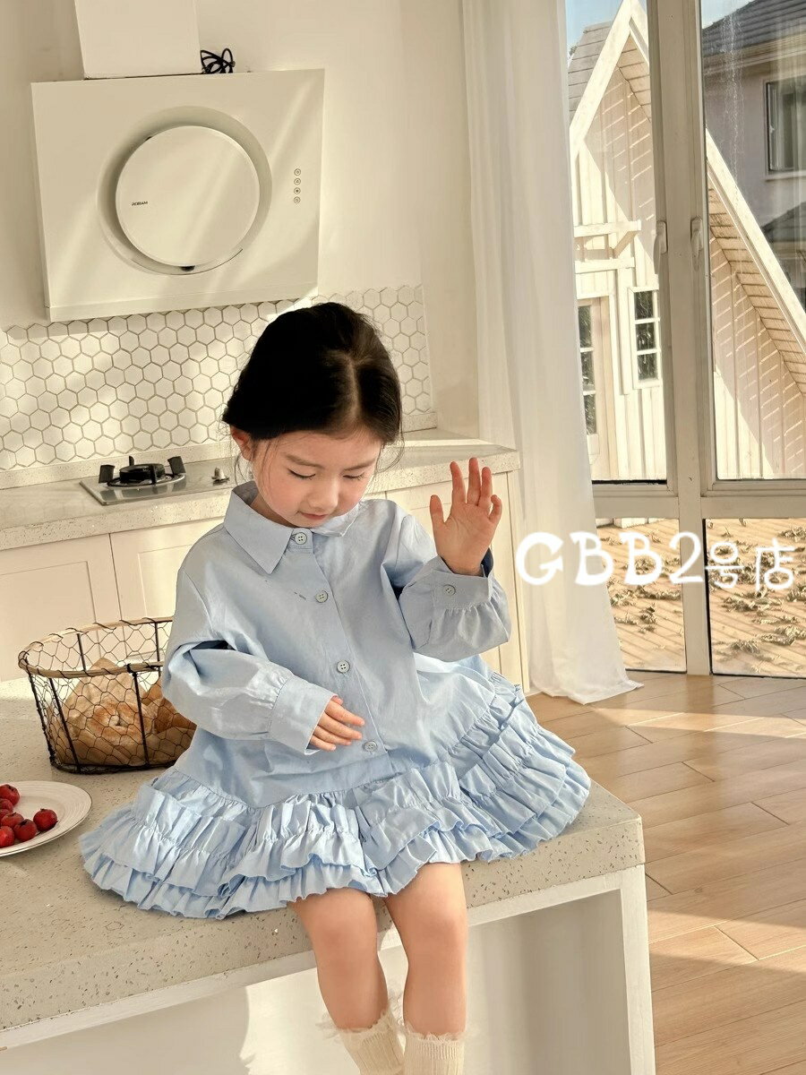 シャツ ワンピース キッズ ベビー服 女の子 ワンピース 長袖 春 夏 秋 子供服 フリ...