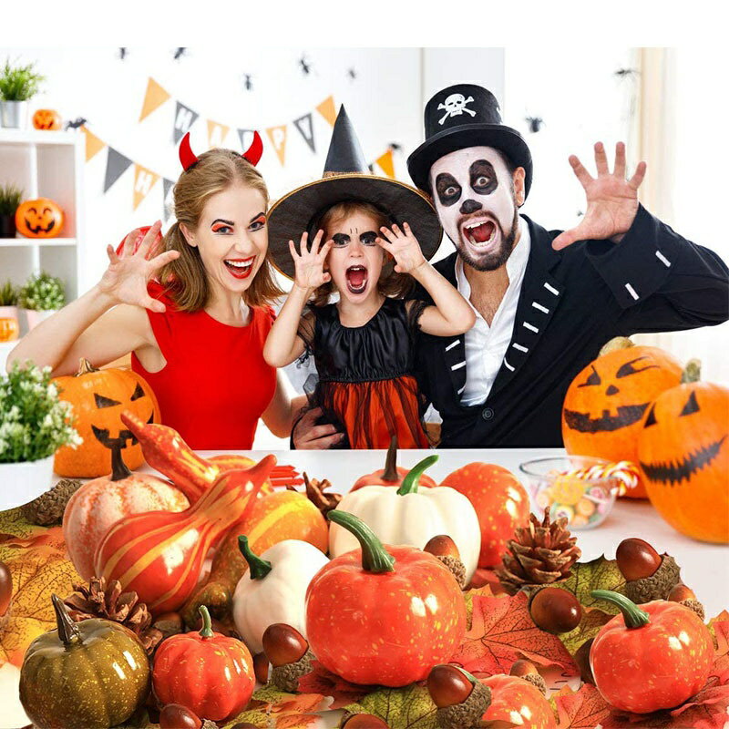 【6%OFFクーポン】ハロウィン かぼちゃ 50/86/96/218個セット ハロウィン飾り ミニ かぼちゃ 偽パンプキン 松ぼっくり どんぐり 紅葉 組み合わせ ハロウィン置物セット ハロウィン/感謝祭/季節飾り/パーティー/店舗/部屋/撮影/小物などに飾り付け オブジェ